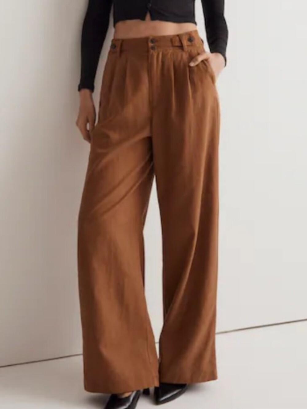 Madewell Harlow Wide Leg Pants Pleated